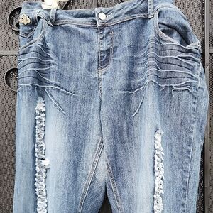 Dereon Blue Distressed Boyfriend Jeans